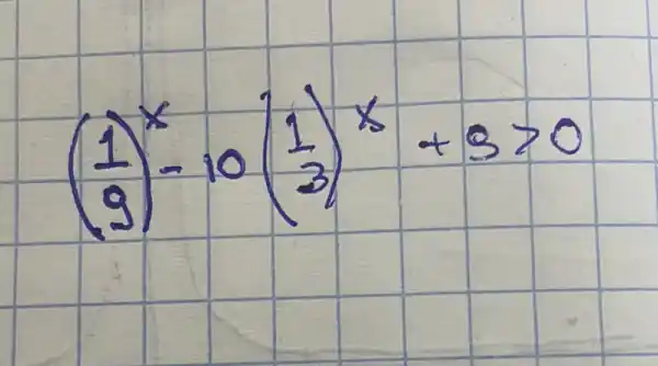 ((1)/(9))^x-10((1)/(3))^x+3>0