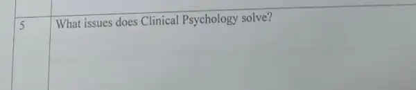 5 5
What issues does Clinical Psychology solve?