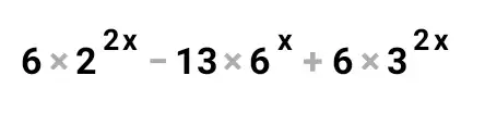 6times 2^2x-13times 6^x+6times 3^2x