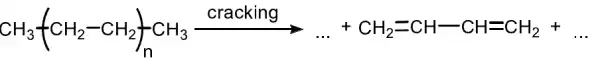 CH_(8)(CH_(2)-CH_(2))_(n)xrightarrow (Cracking)ldots +CH_(2)=CH-CH=CH_(2)+ldots