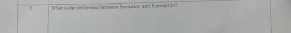 What is the difference between Sensation and Perception?