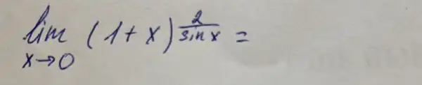 lim _(x arrow 0)(1+x)^(2)/(sin x)=