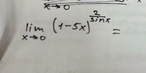 lim _(xarrow 0)(1-5x)^(2)/(3/n)x=