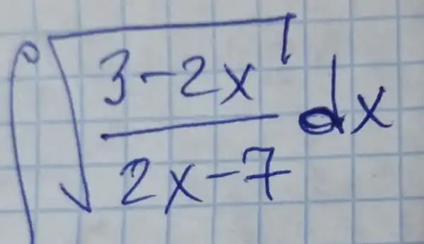 int sqrt((3-2 x^1))/(2 x-7) d x