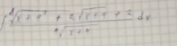 int (sqrt[8](x+4^2)+sqrt[2](x+4)+2)/(4 sqrt(x+4)) d x