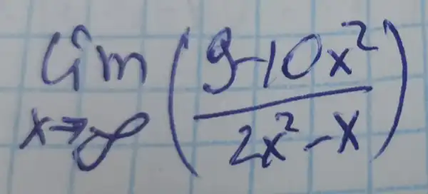 lim _(x arrow infty)((9-10 x^2)/(2 x^2)-x)